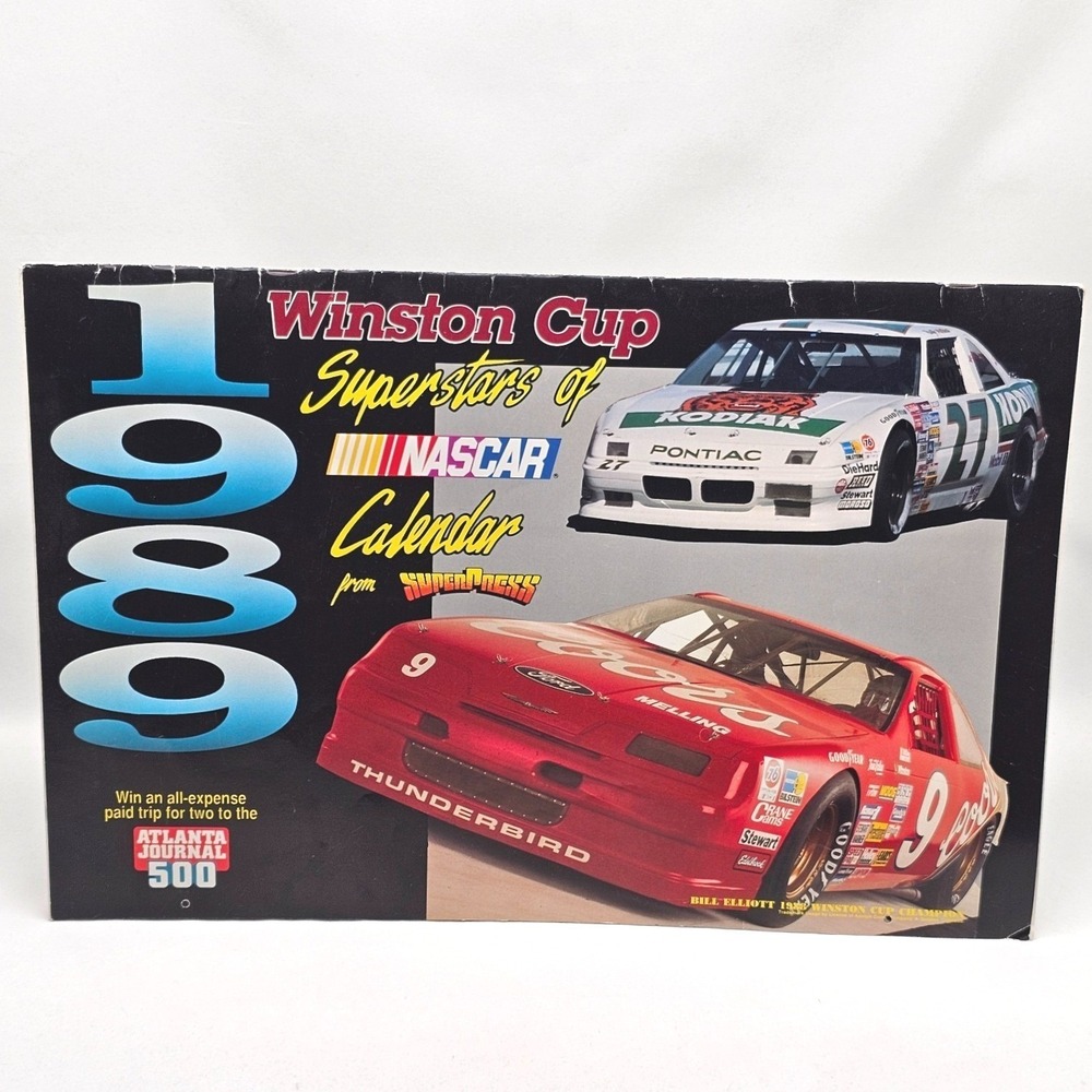 1989 NASCAR Winston Cup Driver Calendar Racing Motorsports Stock Cars Vintage